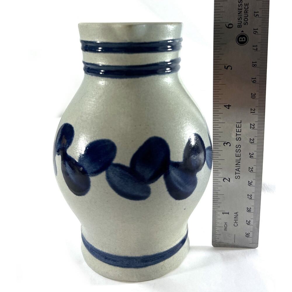 Kleiraba Handarbeit Denmark Pottery Pitcher Vase Blue Gray Stoneware 0.5L - Picture 4 of 8